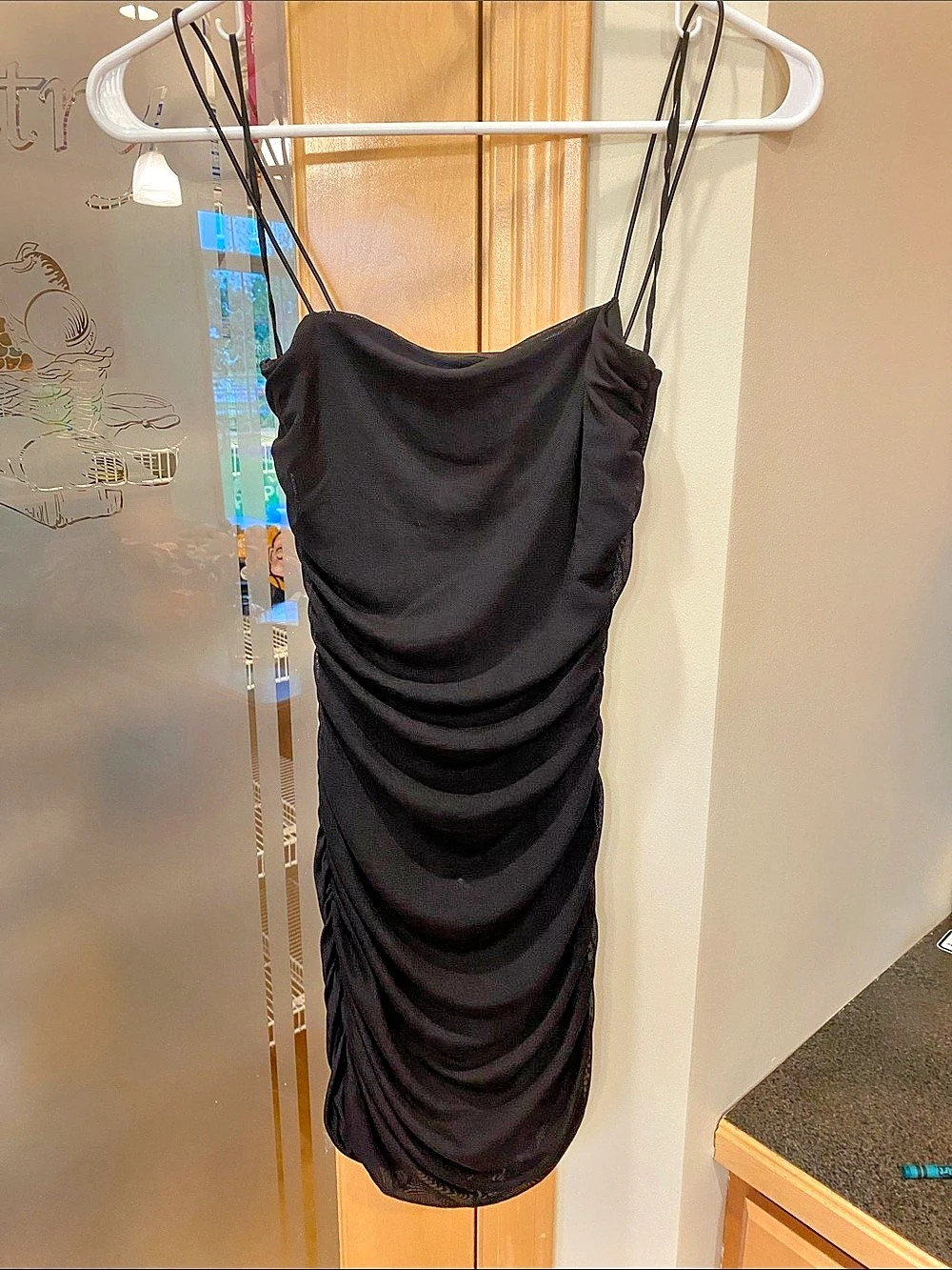 Princess Polly Open Back Mini Dress in Black Size 4 Like New